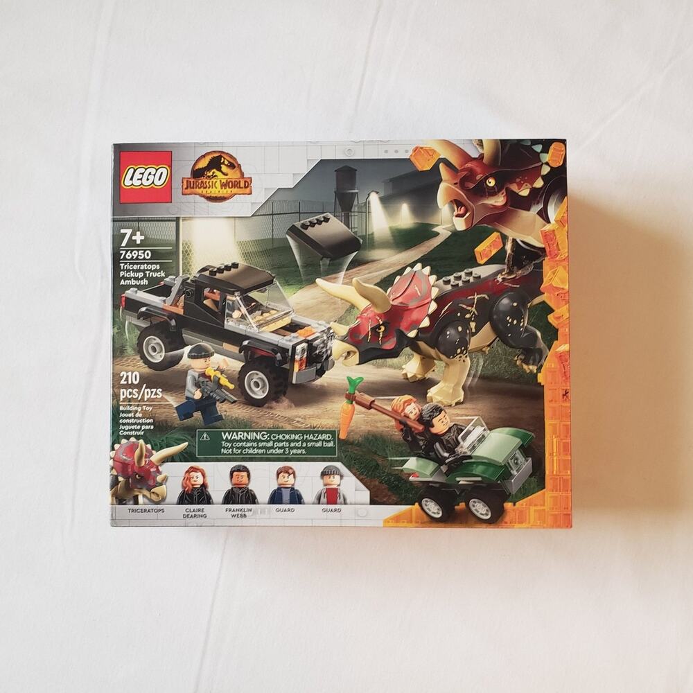 Lego 76950 Jurassic World Triceratops Pickup Truck Ambush New In Sealed Box